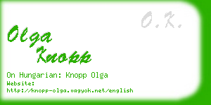 olga knopp business card